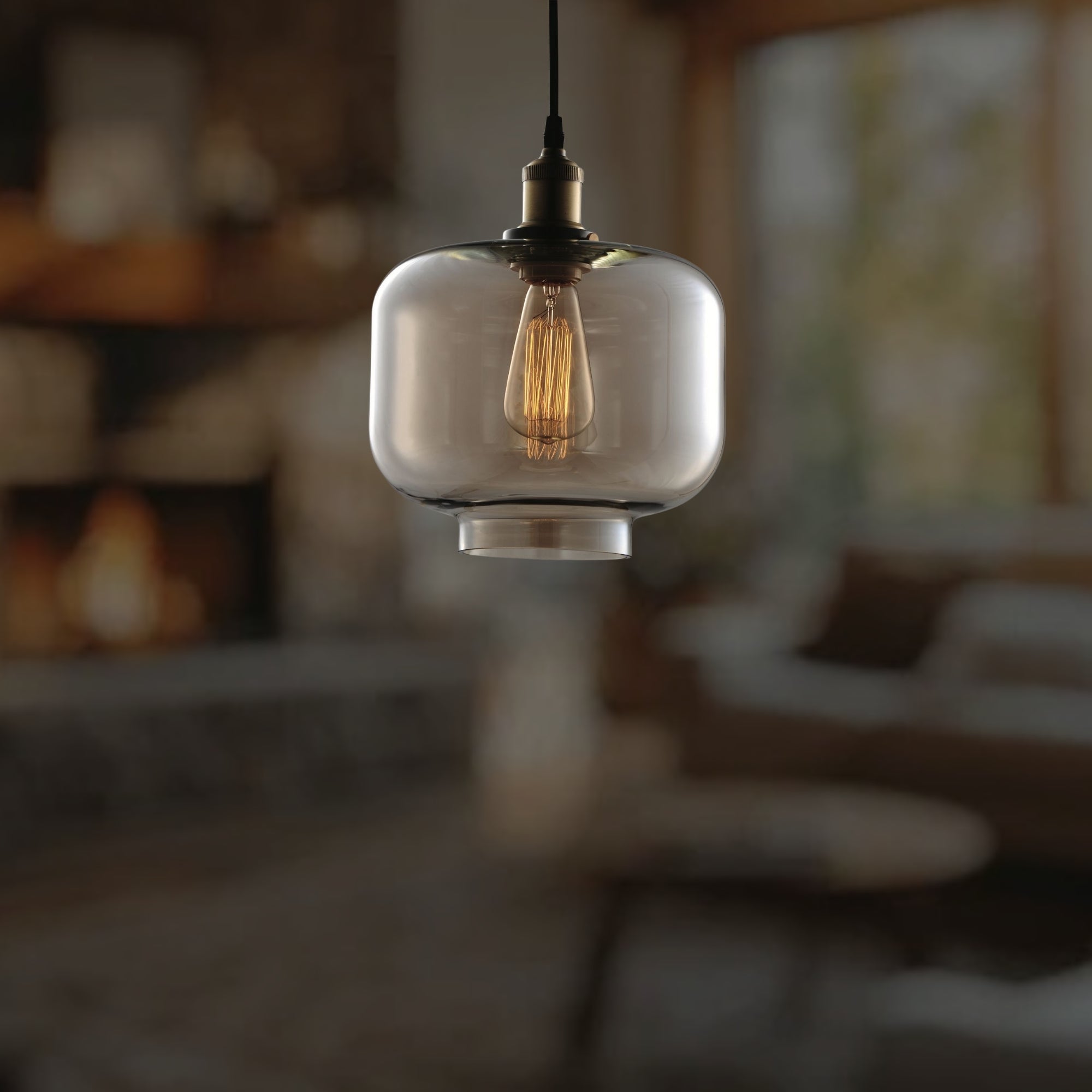 Smoke Dome Cam Sarkıt Lamba-Tavan Aydınlatması-livingstore-Amber-NowShopFun