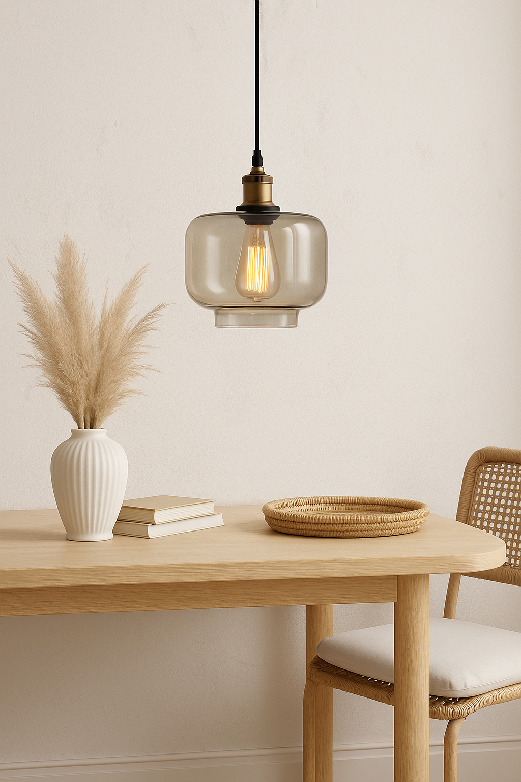 Smoke Dome Cam Sarkıt Lamba-Tavan Aydınlatması-livingstore-Amber-NowShopFun