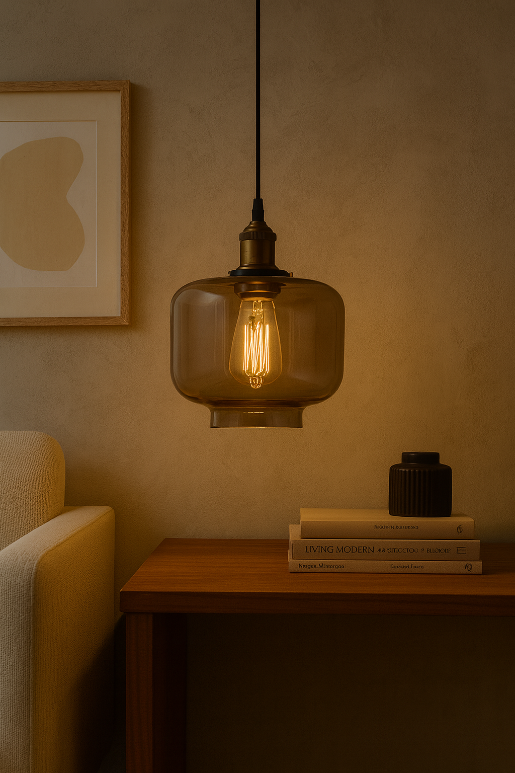 Smoke Dome Cam Sarkıt Lamba-Tavan Aydınlatması-livingstore-Amber-NowShopFun