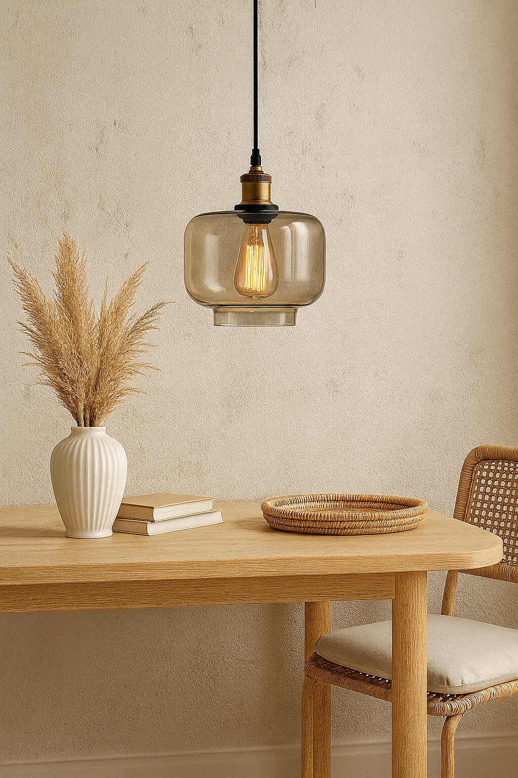 Smoke Dome Cam Sarkıt Lamba-Tavan Aydınlatması-livingstore-Amber-NowShopFun