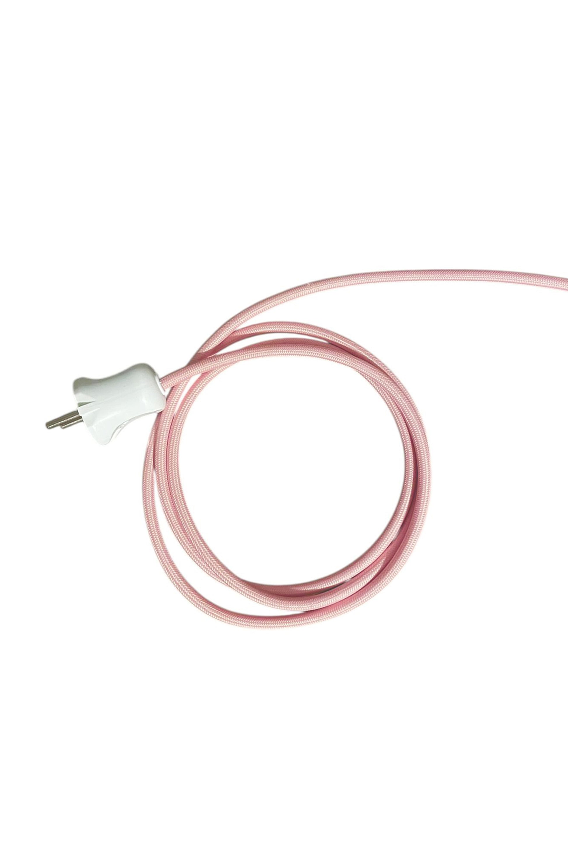 Snake Masa Lambası-Masa Lambası-Lins Design-Pembe Kumaş Kablo-NowShopFun