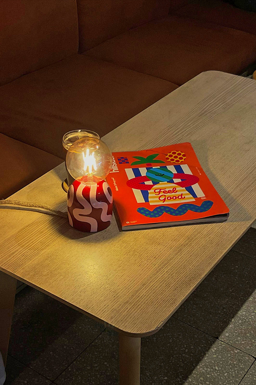 Snake Masa Lambası-Masa Lambası-Lins Design-Pembe Kumaş Kablo-NowShopFun