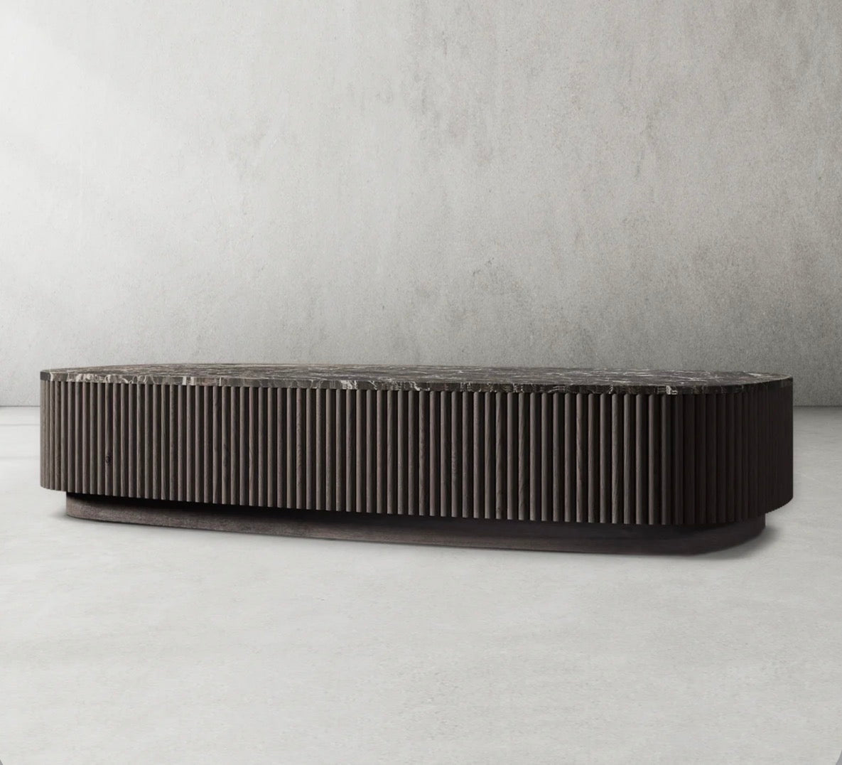 Alora Mermer Detaylı Ahşap Orta Sehpa