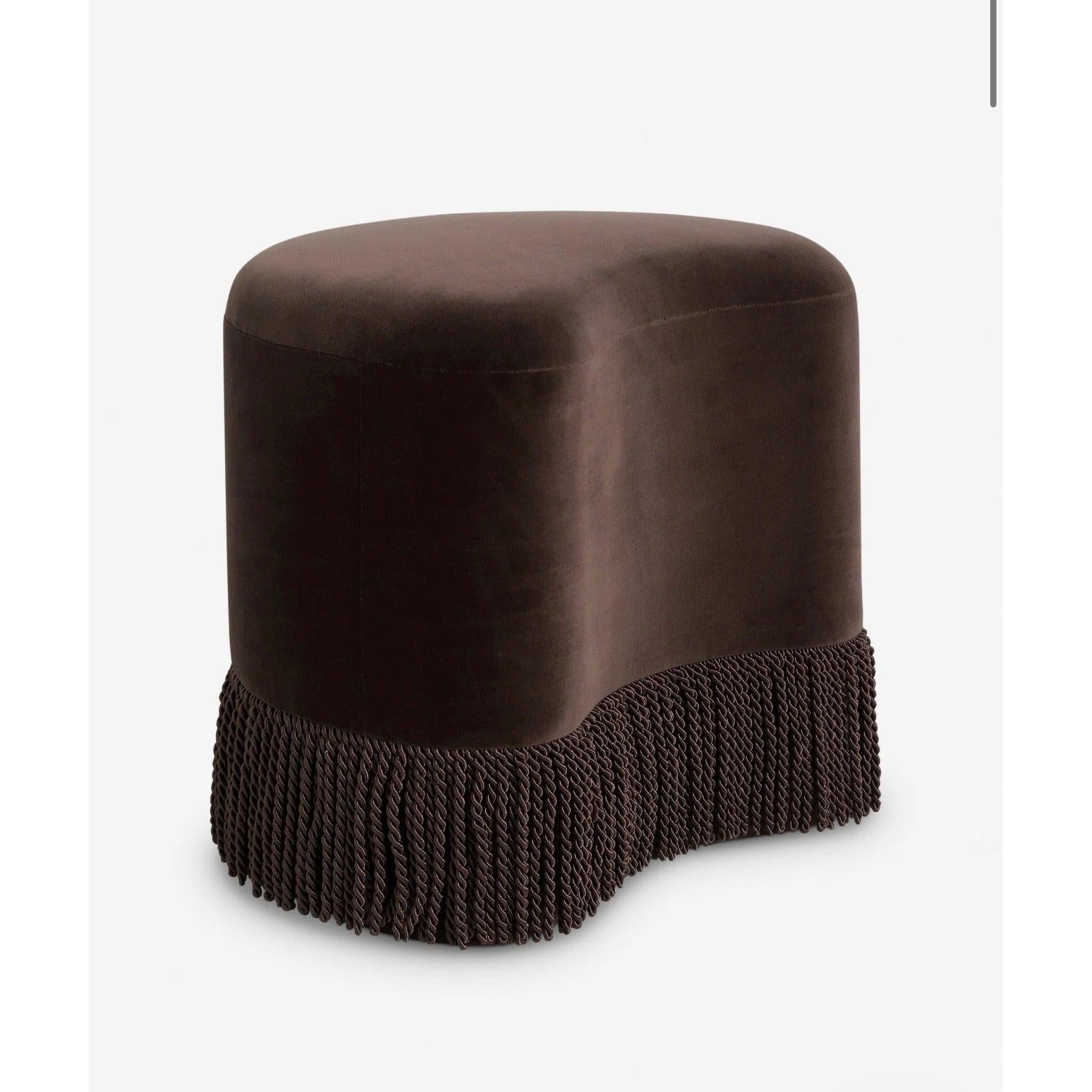 Teren Kadife Püsküllü Puf