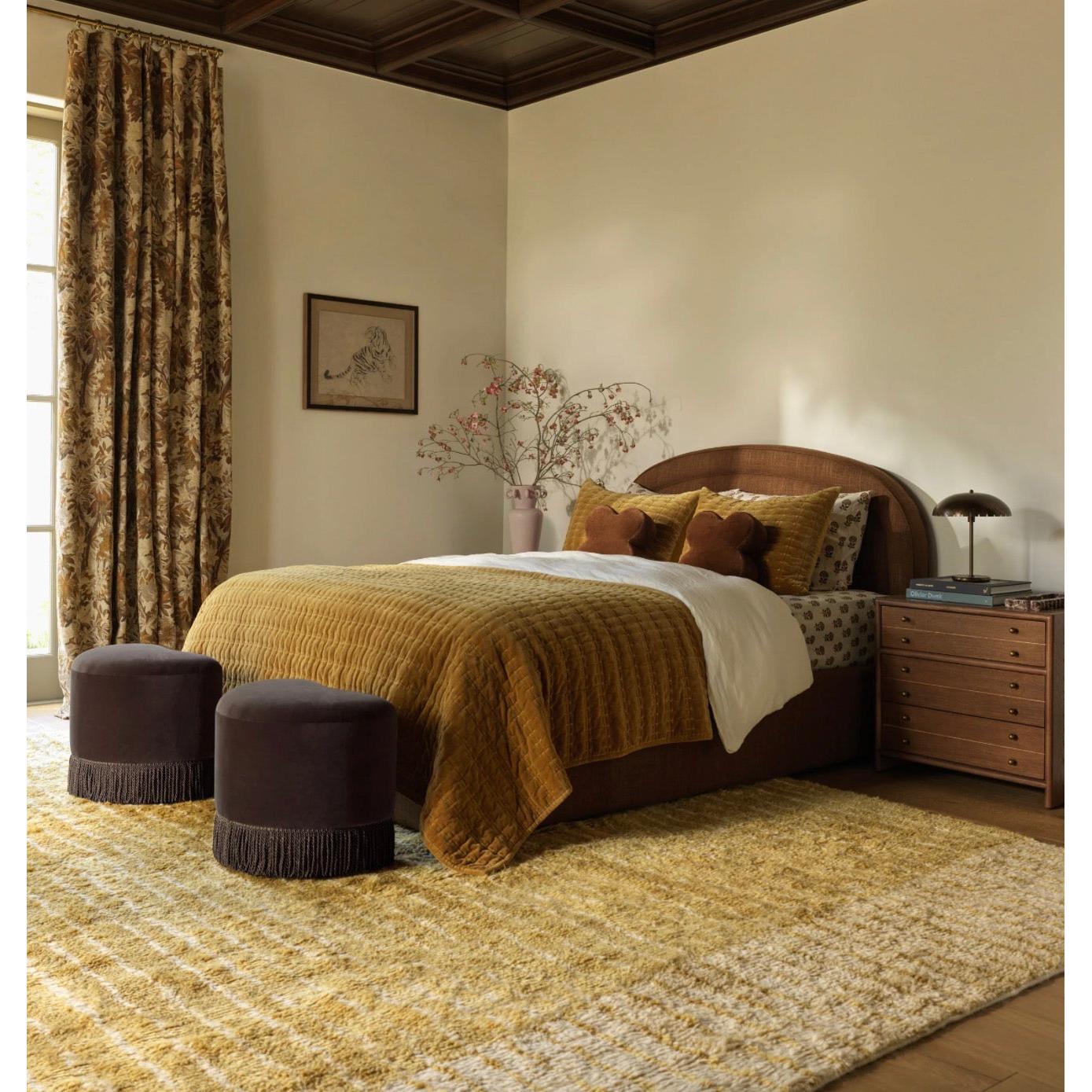 Teren Kadife Püsküllü Puf