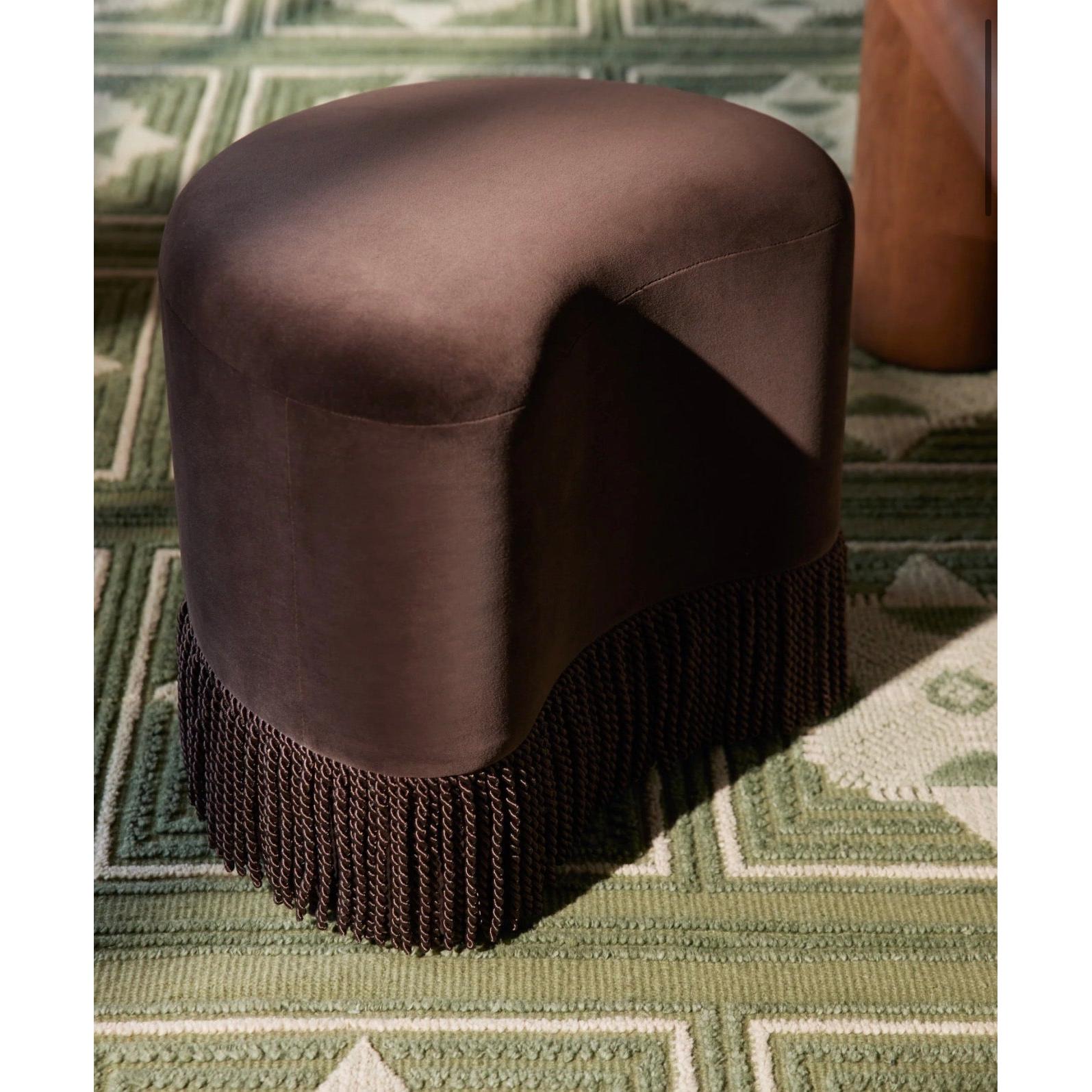 Teren Kadife Püsküllü Puf