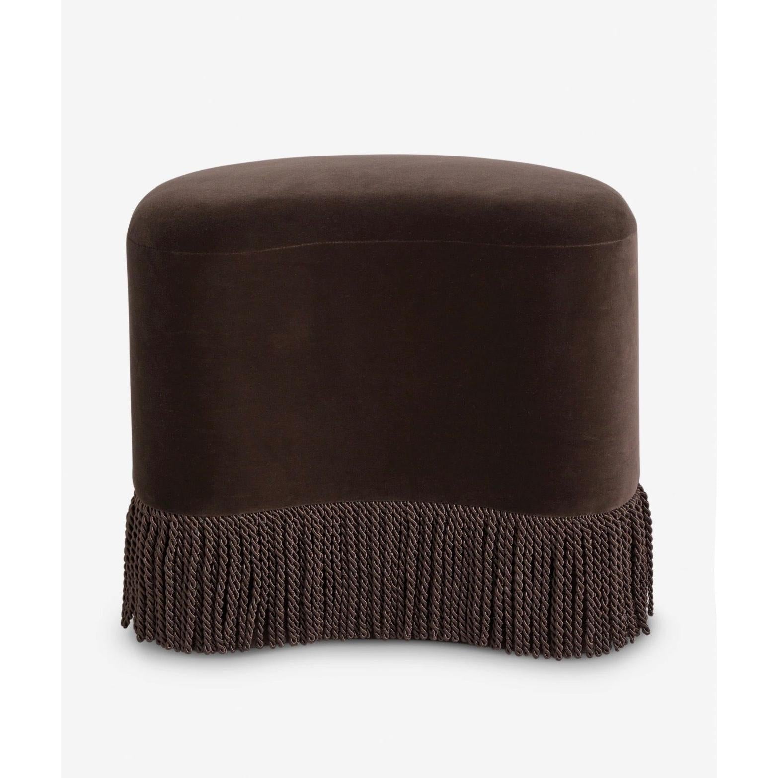 Teren Kadife Püsküllü Puf