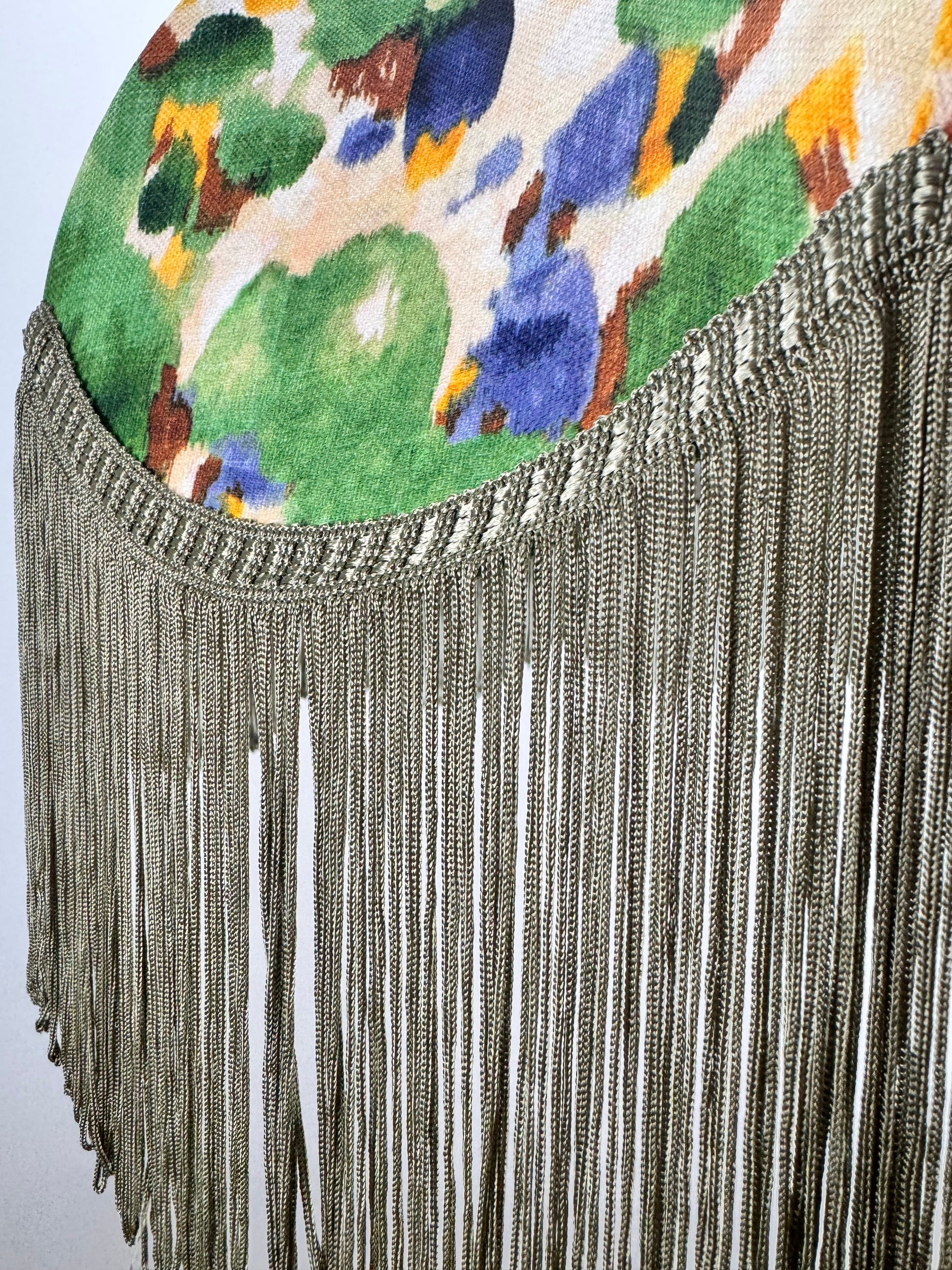 Sofia Paint Desenli Püsküllü El yapımı Kumaş Avize