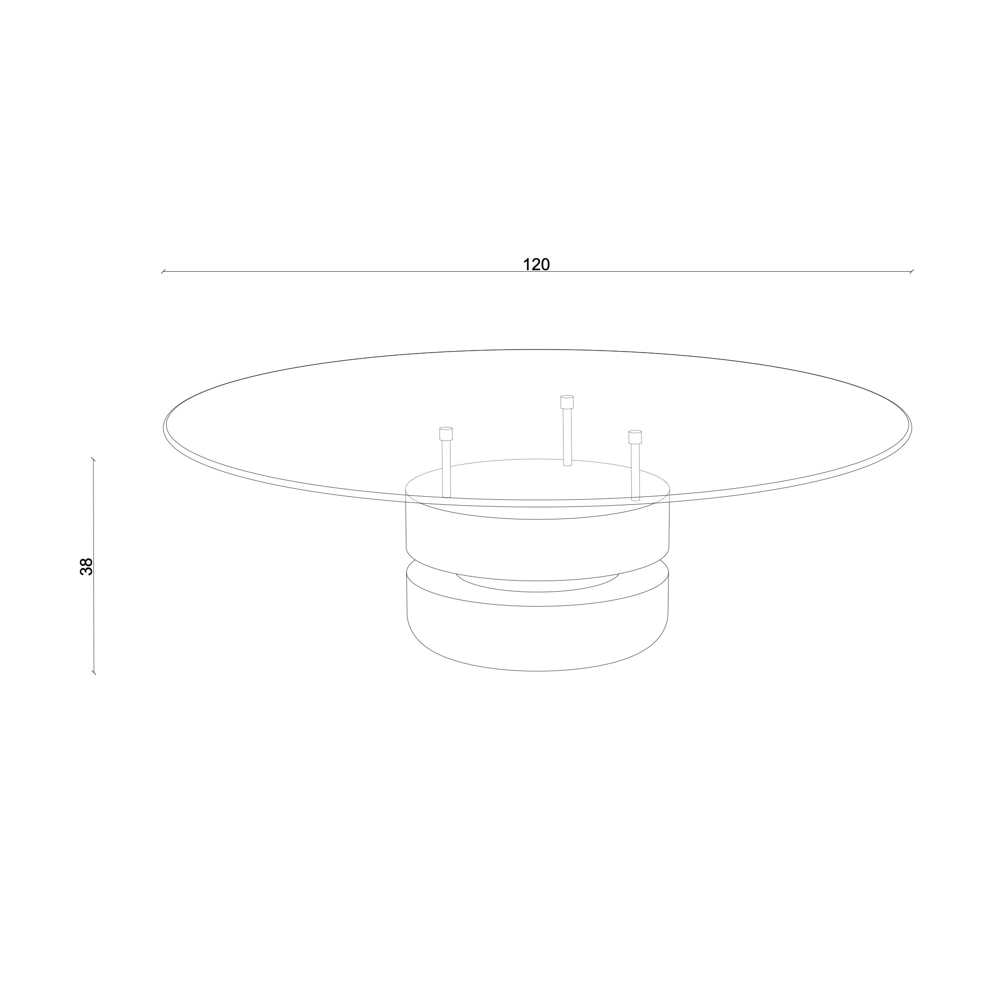 Bookworm Orta Sehpa, Masif Sedir, Cam Tablalı, Yuvarlak
