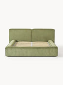 Soft Fitilli Kadife Çift Kişilik Döşemeli Karyola-Karyola-Innature Home-Gri-180x200-NowShopFun