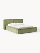 Soft Fitilli Kadife Çift Kişilik Döşemeli Karyola-Karyola-Innature Home-Gri-180x200-NowShopFun