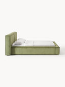 Soft Fitilli Kadife Çift Kişilik Döşemeli Karyola-Karyola-Innature Home-Gri-180x200-NowShopFun
