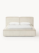 Soft Fitilli Kadife Çift Kişilik Döşemeli Karyola-Karyola-Innature Home-Gri-180x200-NowShopFun