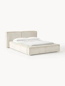 Soft Fitilli Kadife Çift Kişilik Döşemeli Karyola-Karyola-Innature Home-Gri-180x200-NowShopFun