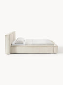 Soft Fitilli Kadife Çift Kişilik Döşemeli Karyola-Karyola-Innature Home-Gri-180x200-NowShopFun