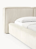 Soft Fitilli Kadife Çift Kişilik Döşemeli Karyola-Karyola-Innature Home-Gri-180x200-NowShopFun