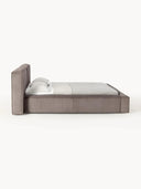 Soft Fitilli Kadife Çift Kişilik Döşemeli Karyola-Karyola-Innature Home-Gri-180x200-NowShopFun