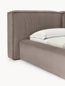 Soft Fitilli Kadife Çift Kişilik Döşemeli Karyola-Karyola-Innature Home-Gri-180x200-NowShopFun