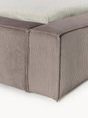 Soft Fitilli Kadife Çift Kişilik Döşemeli Karyola-Karyola-Innature Home-Gri-180x200-NowShopFun