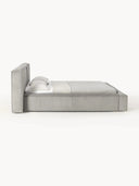 Soft Fitilli Kadife Çift Kişilik Döşemeli Karyola-Karyola-Innature Home-Gri-180x200-NowShopFun