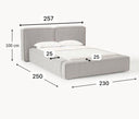 Soft Fitilli Kadife Çift Kişilik Döşemeli Karyola-Karyola-Innature Home-Gri-180x200-NowShopFun