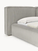 Soft Fitilli Kadife Çift Kişilik Döşemeli Karyola-Karyola-Innature Home-Gri-180x200-NowShopFun