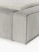 Soft Fitilli Kadife Çift Kişilik Döşemeli Karyola-Karyola-Innature Home-Gri-180x200-NowShopFun