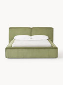Soft Fitilli Kadife Çift Kişilik Döşemeli Karyola-Karyola-Innature Home-Gri-180x200-NowShopFun