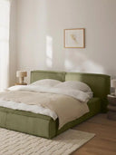 Soft Fitilli Kadife Çift Kişilik Döşemeli Karyola-Karyola-Innature Home-Gri-180x200-NowShopFun