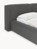 Soft Keten Kumaş Çift Kişilik Döşemeli Karyola-Karyola-Innature Home-Bej-180x200-NowShopFun