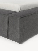 Soft Keten Kumaş Çift Kişilik Döşemeli Karyola-Karyola-Innature Home-Bej-180x200-NowShopFun