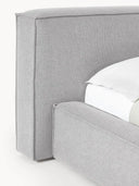 Soft Keten Kumaş Çift Kişilik Döşemeli Karyola-Karyola-Innature Home-Bej-180x200-NowShopFun
