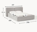 Soft Keten Kumaş Çift Kişilik Döşemeli Karyola-Karyola-Innature Home-Bej-180x200-NowShopFun