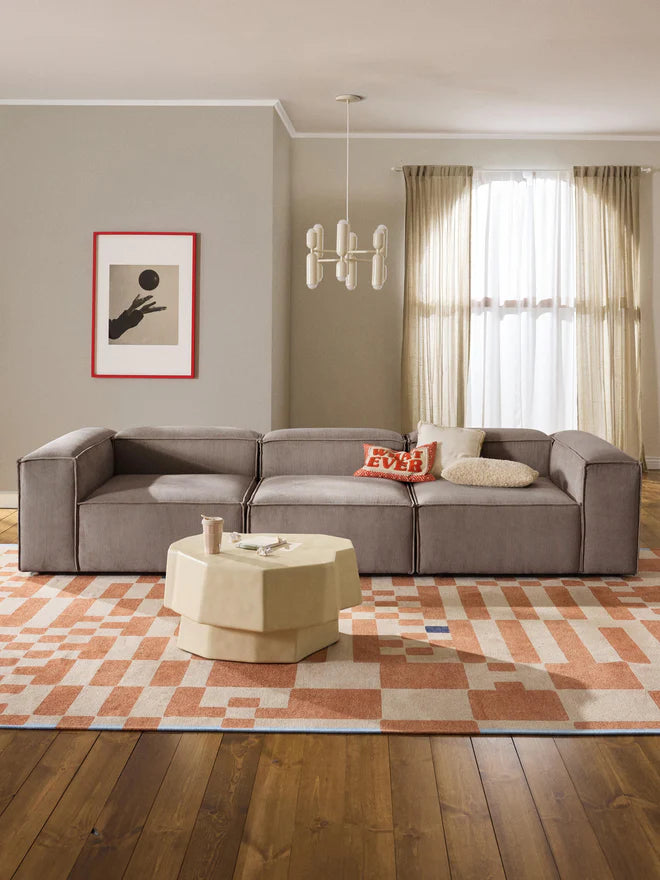 Soft Modüler Kanepe – Fitilli Kadife, 3-4 Kişilik-Koltuk-Innature Home-Gri-NowShopFun