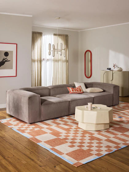 Soft Modüler Kanepe – Fitilli Kadife, 3-4 Kişilik-Koltuk-Innature Home-Gri-NowShopFun