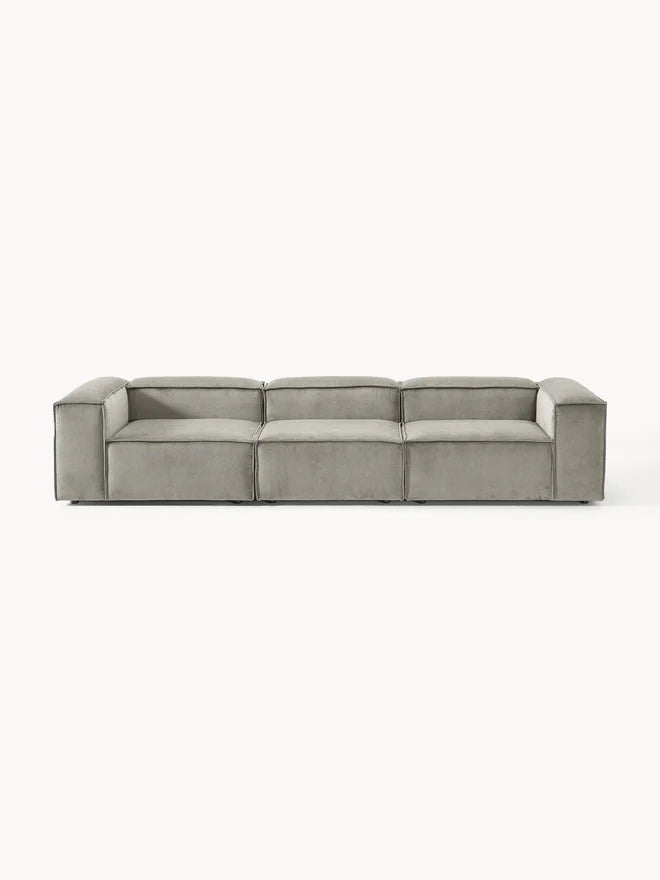 Soft Modüler Kanepe – Fitilli Kadife, 3-4 Kişilik-Koltuk-Innature Home-Gri-NowShopFun