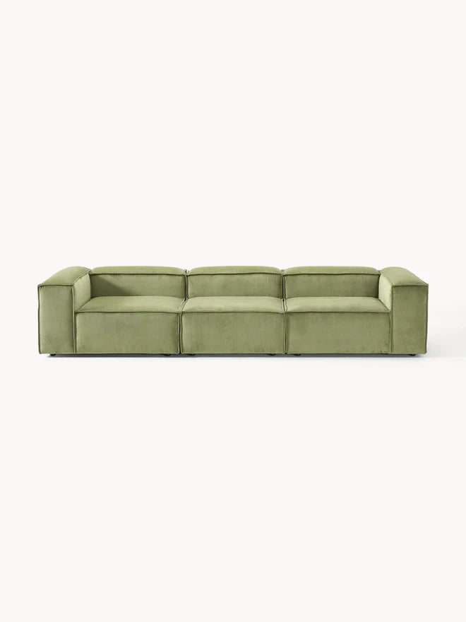 Soft Modüler Kanepe – Fitilli Kadife, 3-4 Kişilik-Koltuk-Innature Home-Yeşil-NowShopFun