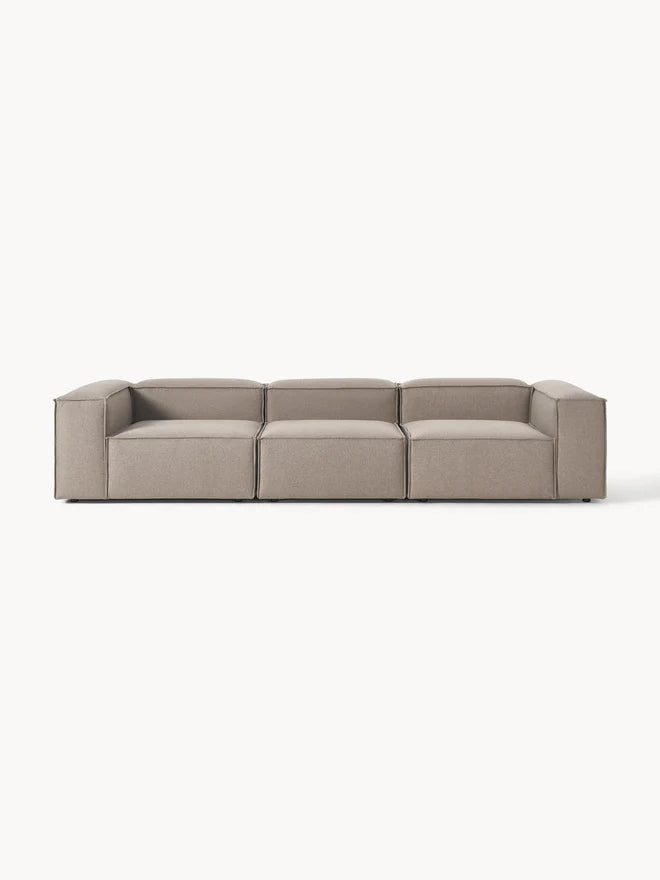 Soft Modüler Kanepe – Keten 3-4 Kişilik-Koltuk-Innature Home-Kahverengi-NowShopFun