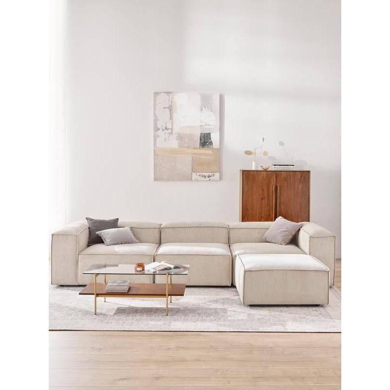 Soft Modüler Köşe Kanepe – Fitilli Kadife, 3-4 Kişilik