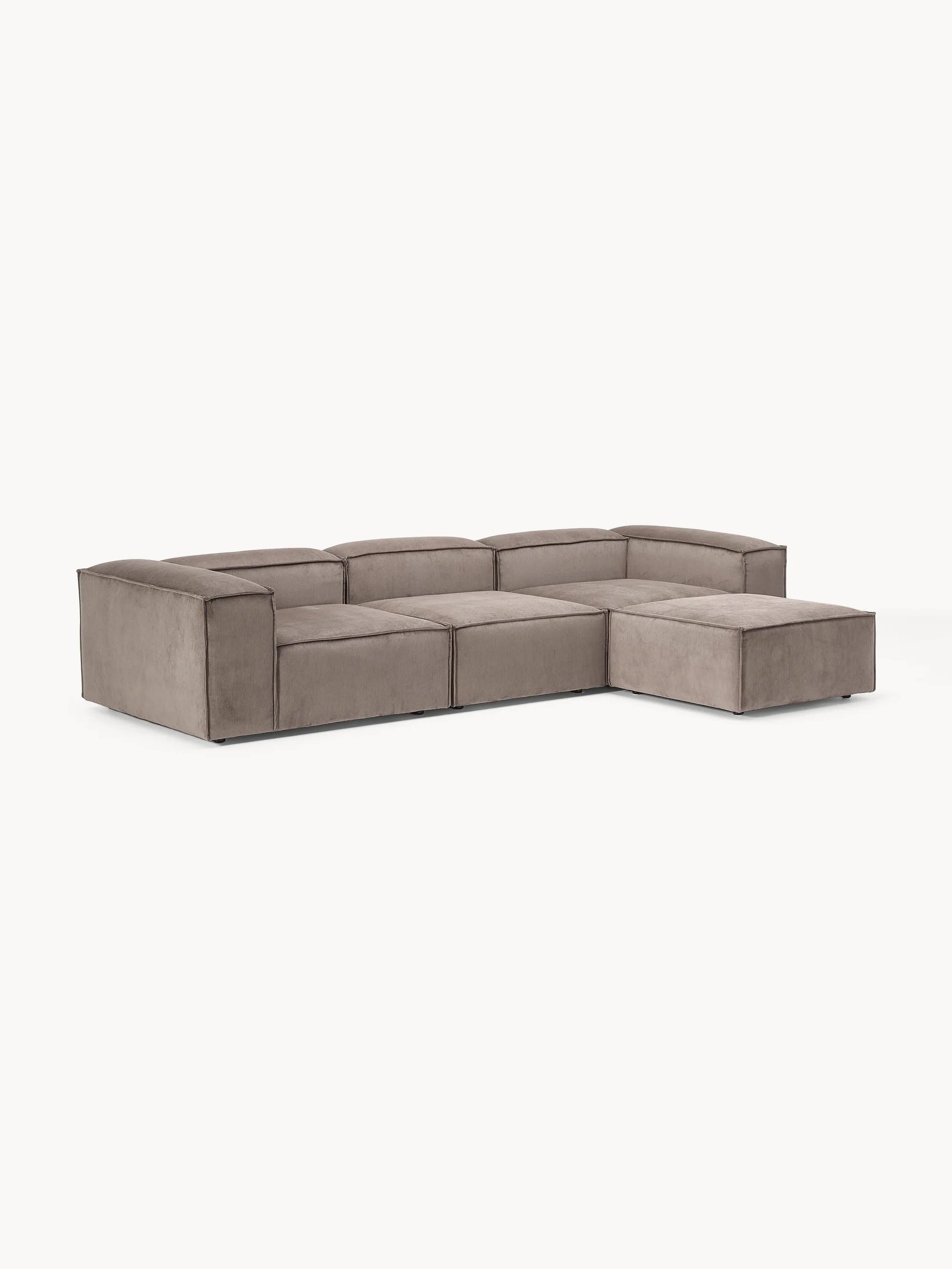 Soft Modüler Köşe Kanepe – Fitilli Kadife, 3-4 Kişilik