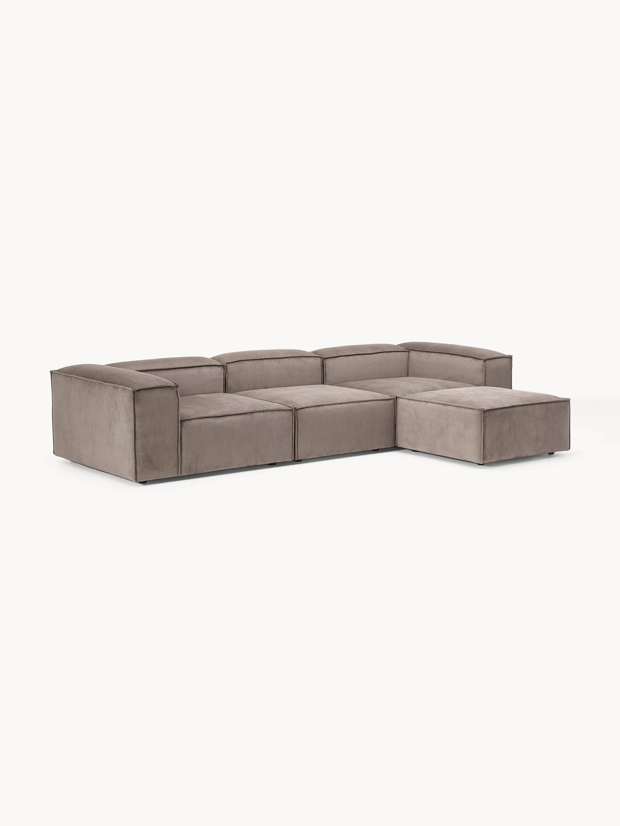 Soft Modüler Köşe Kanepe – Fitilli Kadife, 3-4 Kişilik