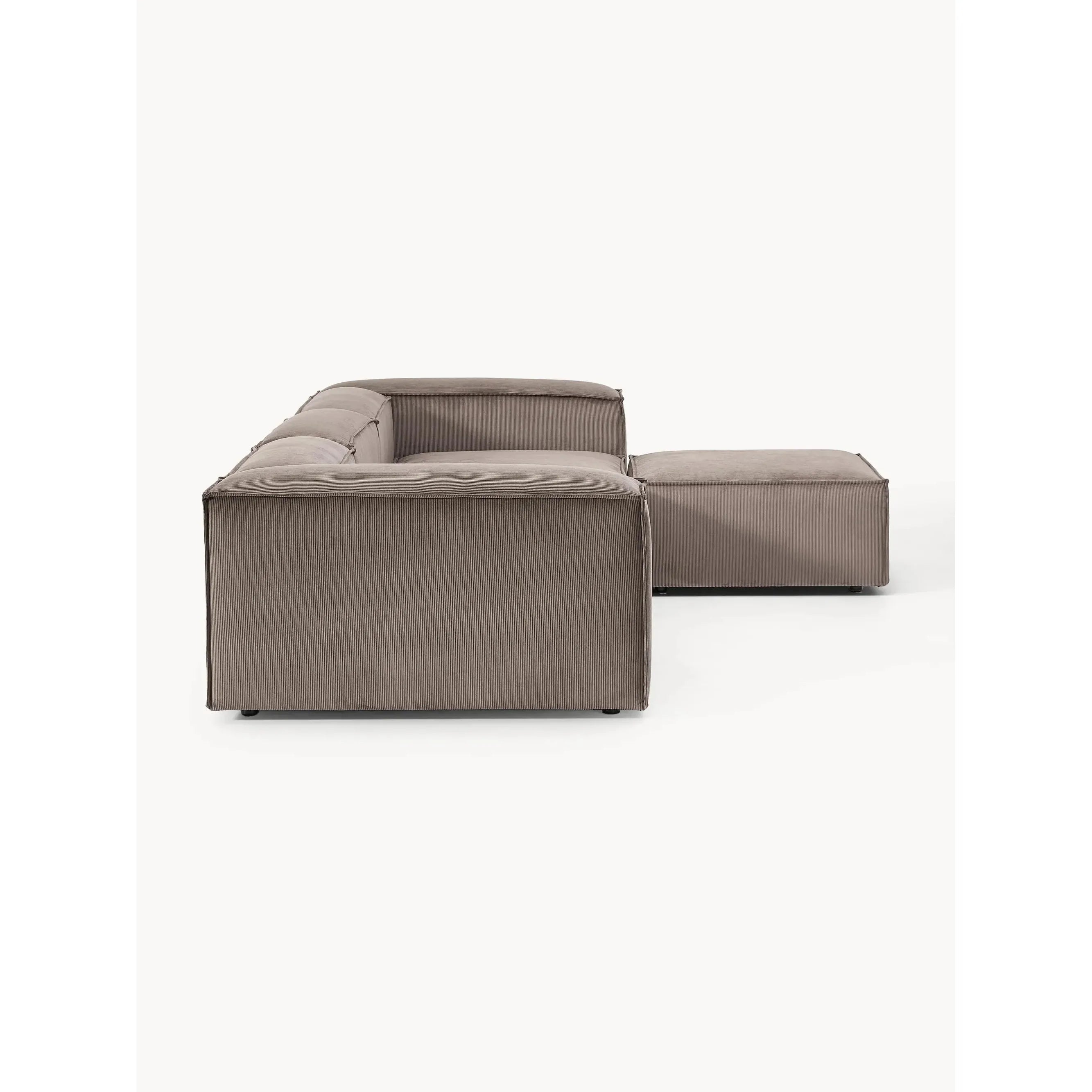 Soft Modüler Köşe Kanepe – Fitilli Kadife, 3-4 Kişilik