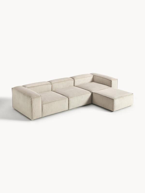 Soft Modüler Köşe Kanepe – Fitilli Kadife, 3-4 Kişilik