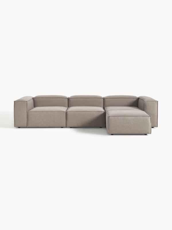 Soft Modüler Köşe Kanepe – Keten, 3-4 Kişilik-Koltuk-Innature Home-Kahverengi-NowShopFun