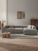 Soft Yumuşak Oturumlu Dinlenme Modüllü Kanepe, Bukle 3 - 4 Kişliik-Köşe Koltuk-Innature Home-Bukle - Açık Bej-Sağ-NowShopFun