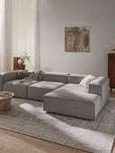 Soft Yumuşak Oturumlu Dinlenme Modüllü Kanepe, Bukle 3 - 4 Kişliik-Köşe Koltuk-Innature Home-Bukle - Açık Bej-Sağ-NowShopFun