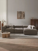 Soft Yumuşak Oturumlu Dinlenme Modüllü Kanepe, Bukle 3 - 4 Kişliik-Köşe Koltuk-Innature Home-Bukle - Açık Bej-Sağ-NowShopFun
