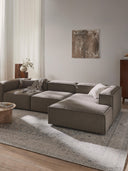 Soft Yumuşak Oturumlu Dinlenme Modüllü Kanepe, Bukle 3 - 4 Kişliik-Köşe Koltuk-Innature Home-Bukle - Açık Bej-Sağ-NowShopFun