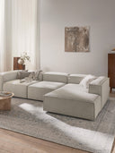 Soft Yumuşak Oturumlu Dinlenme Modüllü Kanepe, Bukle 3 - 4 Kişliik-Köşe Koltuk-Innature Home-Bukle - Açık Bej-Sağ-NowShopFun