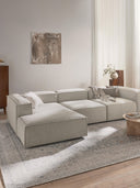 Soft Yumuşak Oturumlu Dinlenme Modüllü Kanepe, Bukle 3 - 4 Kişliik-Köşe Koltuk-Innature Home-Bukle - Açık Bej-Sağ-NowShopFun